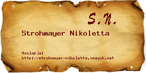Strohmayer Nikoletta névjegykártya