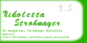 nikoletta strohmayer business card